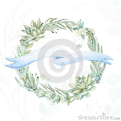 Wedding invitation wreath Stock Photo