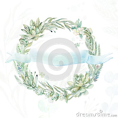 Wedding invitation wreath Stock Photo