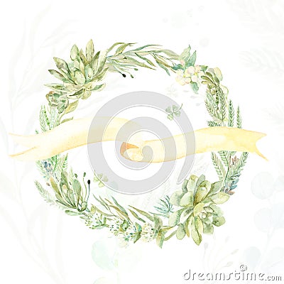 Wedding invitation wreath Stock Photo