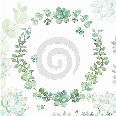 Wedding invitation wreath Stock Photo