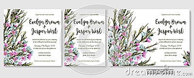 Wedding invite, invitation, rsvp, save the date card design with Vector Illustration