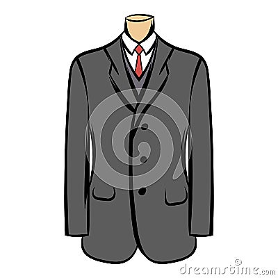 Wedding jacket comic icon Vector Illustration