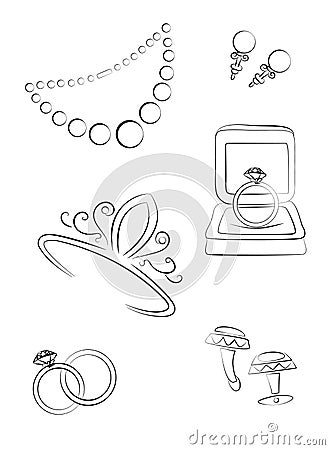 Wedding jewellery Vector Illustration