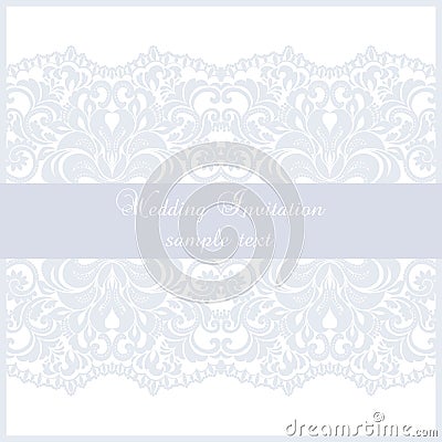 Wedding Lace card Vector Illustration