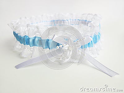 Wedding lace garter Stock Photo