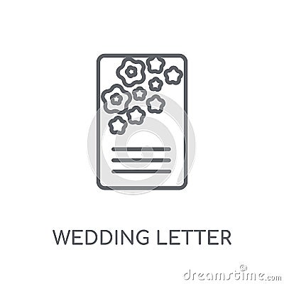 wedding Letter linear icon. Modern outline wedding Letter logo c Vector Illustration