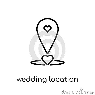 Wedding Location icon from Wedding and love collection. Vector Illustration