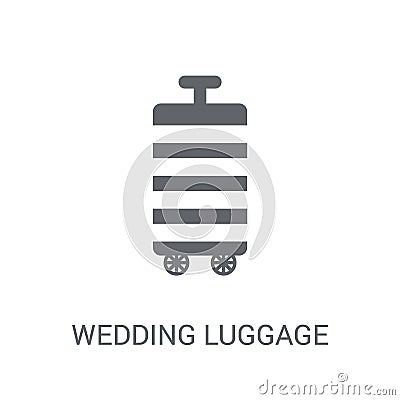 wedding Luggage icon. Trendy wedding Luggage logo concept on white background from Birthday party and wedding collection Vector Illustration