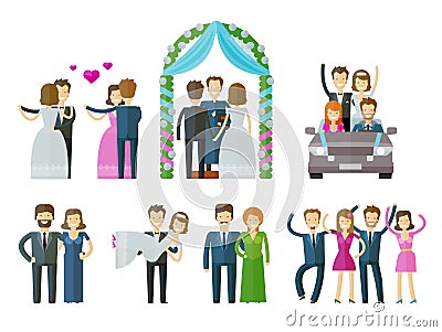 Wedding, marriage, nuptial vector logo design Vector Illustration