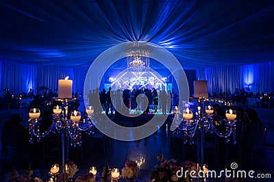 Wedding at night decoration and iluminacion Editorial Stock Photo