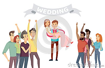 Wedding Party Banner Abstract Vector Illustration Vector Illustration