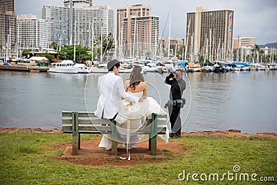 Wedding Photographer Magic Island Lagoon Editorial Stock Photo