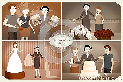Wedding Planner Cartoon Illustration