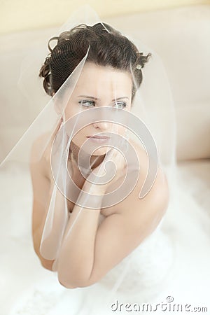 Wedding portrait beautifull fiancee Stock Photo