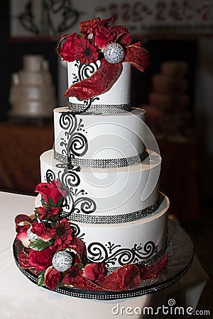 Wedding Reception Celebration Cake Stock Photo