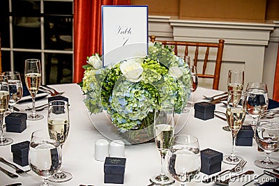 Wedding Reception Guest Table Stock Photo