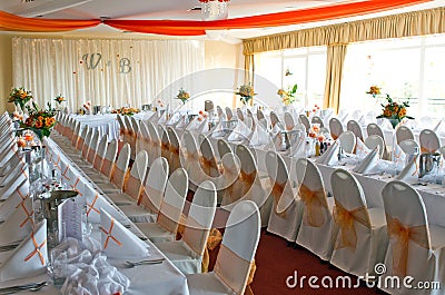 Wedding reception room Stock Photo