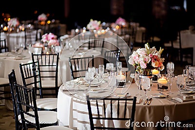 Wedding Reception Tables Stock Photo