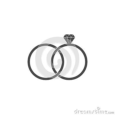 Wedding ring icon. Vector illustration, flat design. Vector Illustration