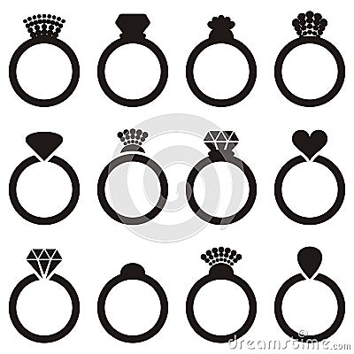 Wedding ring icons Vector Illustration