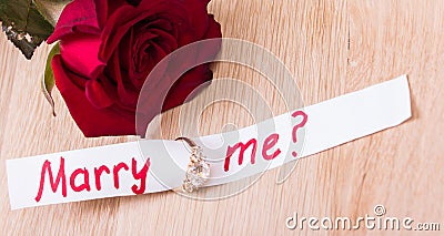 Wedding Ring and Rose Stock Photo