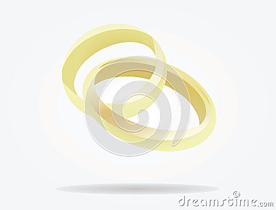 Wedding rings conected Vector Illustration