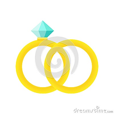 Wedding rings icon. Cartoon illustration of wedding rings vector icon for web Vector Illustration