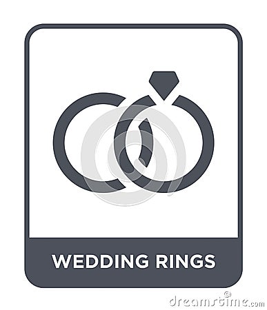 wedding rings icon in trendy design style. wedding rings icon isolated on white background. wedding rings vector icon simple and Vector Illustration