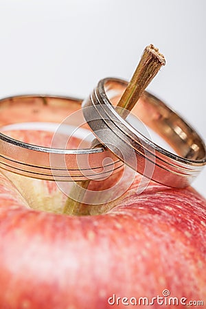 Wedding rings isolated Stock Photo