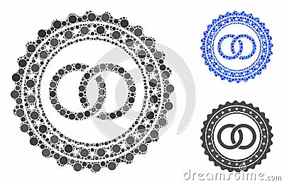 Wedding Rings Stamp Mosaic Icon of Circle Dots Stock Photo