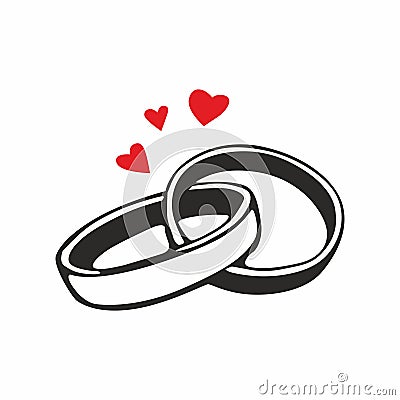 Wedding rings. vector icon Vector Illustration