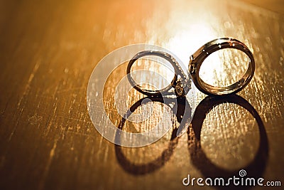Wedding rings,vintage picture style Stock Photo