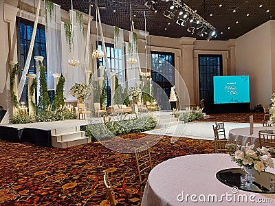 Wedding Room Decoration at Sampoerna, Jakarta Editorial Stock Photo