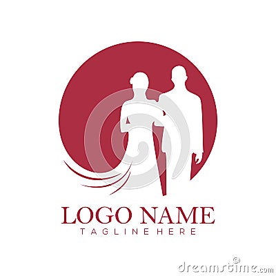 Wedding service logo and icon Vector Illustration