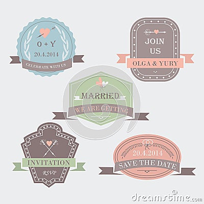 Wedding set Vector Illustration