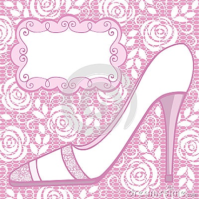 Wedding shoe. Greeting card. Vector Illustration