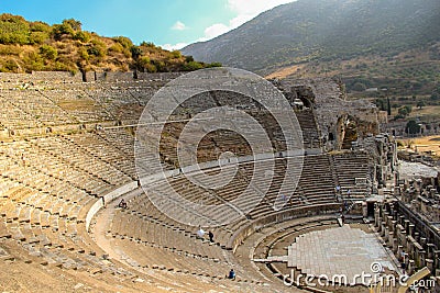 Wedding shooting in greek amphitheater Ephesus Editorial Stock Photo