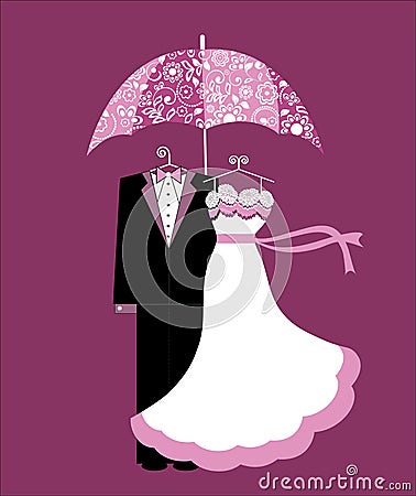 Wedding Shower Bride and Groom Vector Illustration