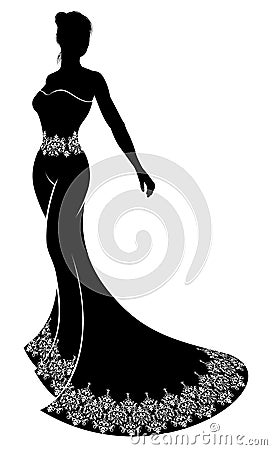 Wedding Silhouette Bride Vector Illustration