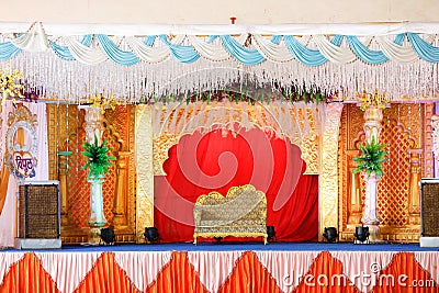 Wedding stage of flowers disign Stock Photo