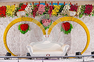 Wedding stage of flowers disign Stock Photo