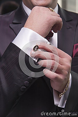 Wedding Suits man and details Stock Photo