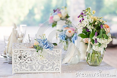 Wedding table decor Stock Photo