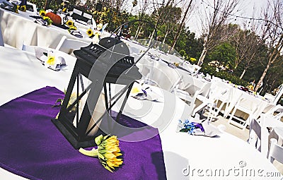 Wedding Table Decorations Stock Photo