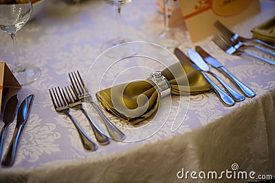 Wedding table setting Stock Photo