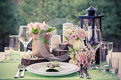 Wedding table setting Stock Photo