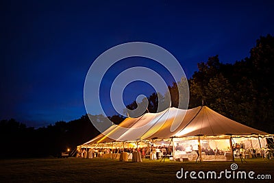 Wedding Tent at night Stock Photo
