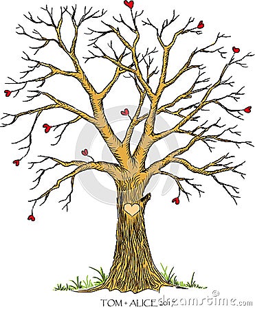 Wedding tree template Vector Illustration