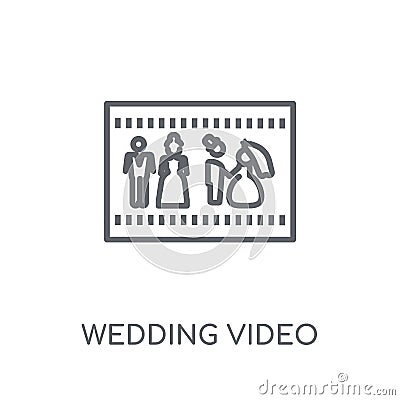 Wedding video linear icon. Modern outline Wedding video logo con Vector Illustration