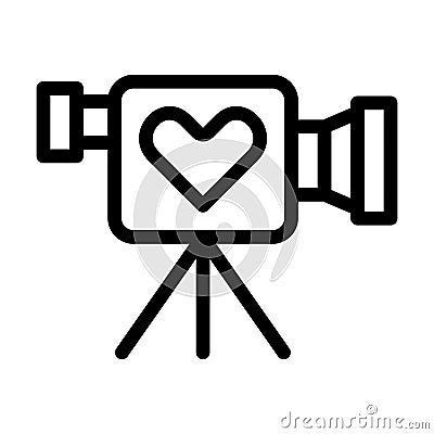 Wedding Video Thick Line Icon Stock Photo